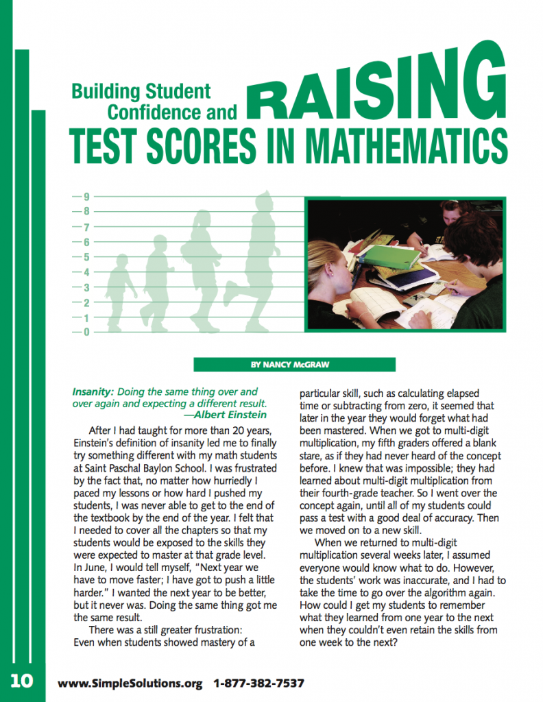 Building Student Confidence and Raising Test Scores in Mathematics